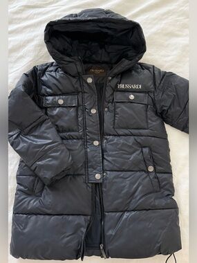 Trussardi Kids Black Hooded Puffer Coat